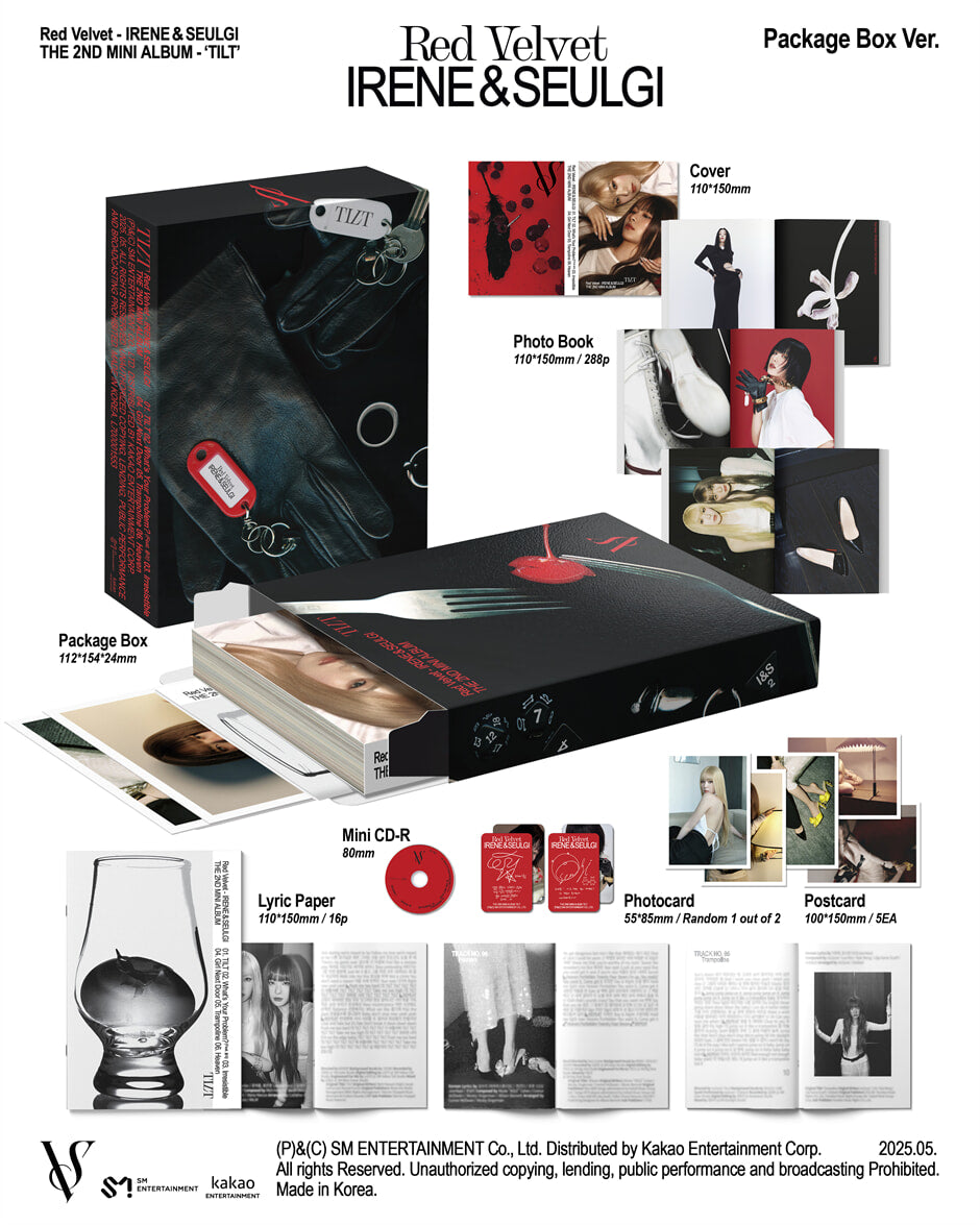 Close-up image showing details of IRENE&SEULGI album “TILT” Package Box version