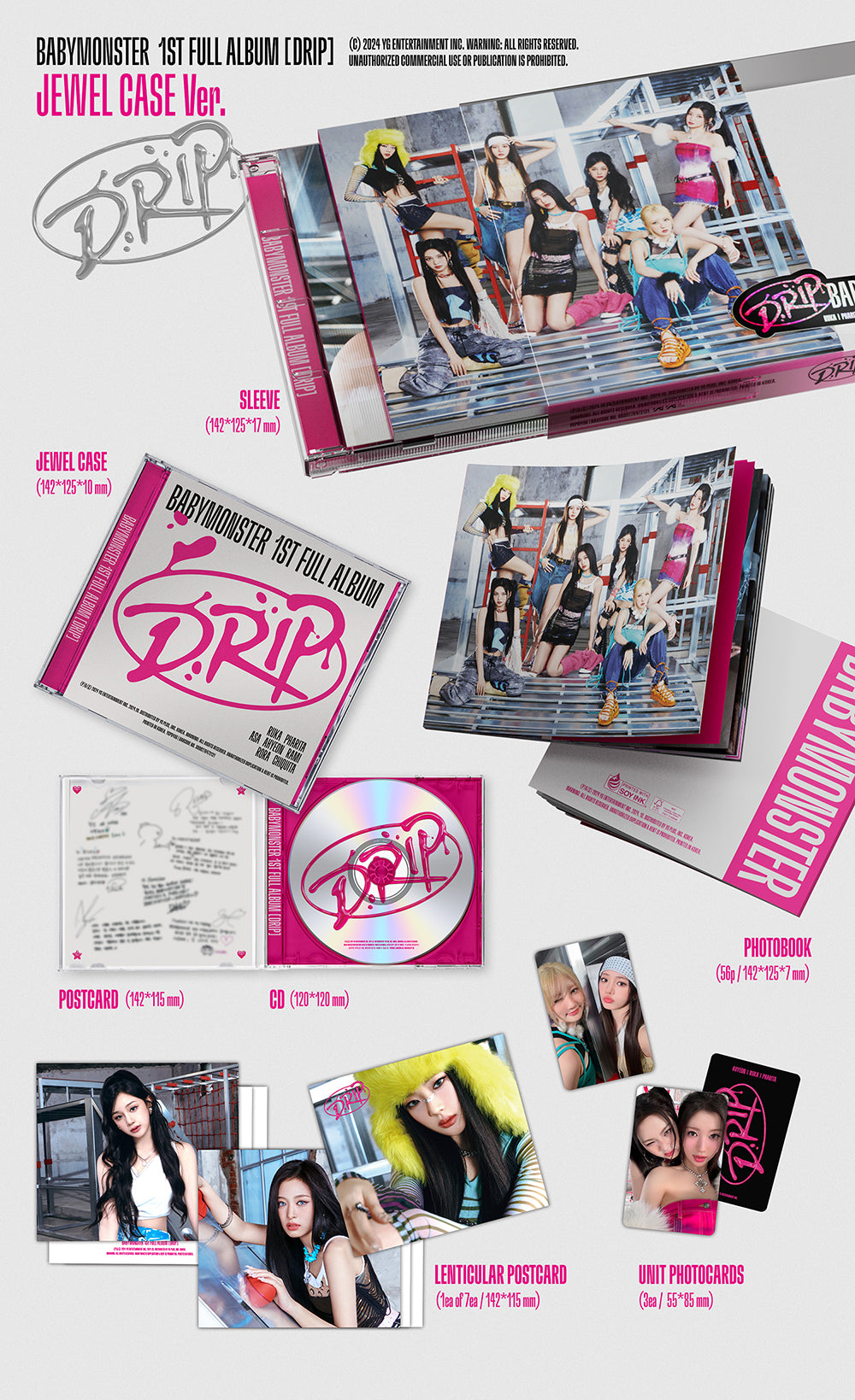 BABYMONSTER - 1st Full Album 'DRIP' (Jewel Case Ver.)
