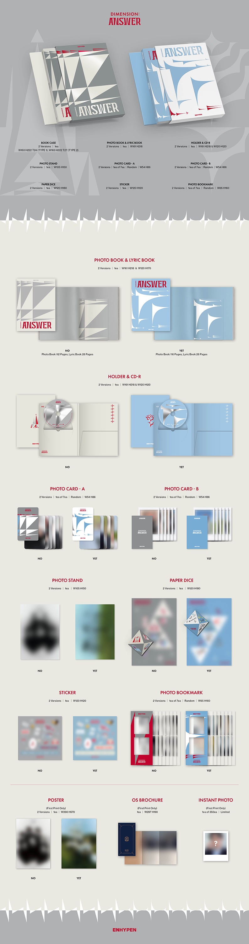ENHYPEN - DIMENSION : ANSWER album contents and details