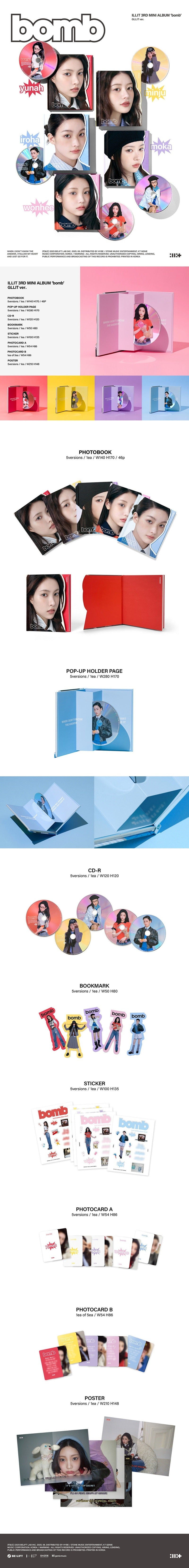 Close-up image showing details of ILLIT 3rd Mini Album “BOMB” Gliit version