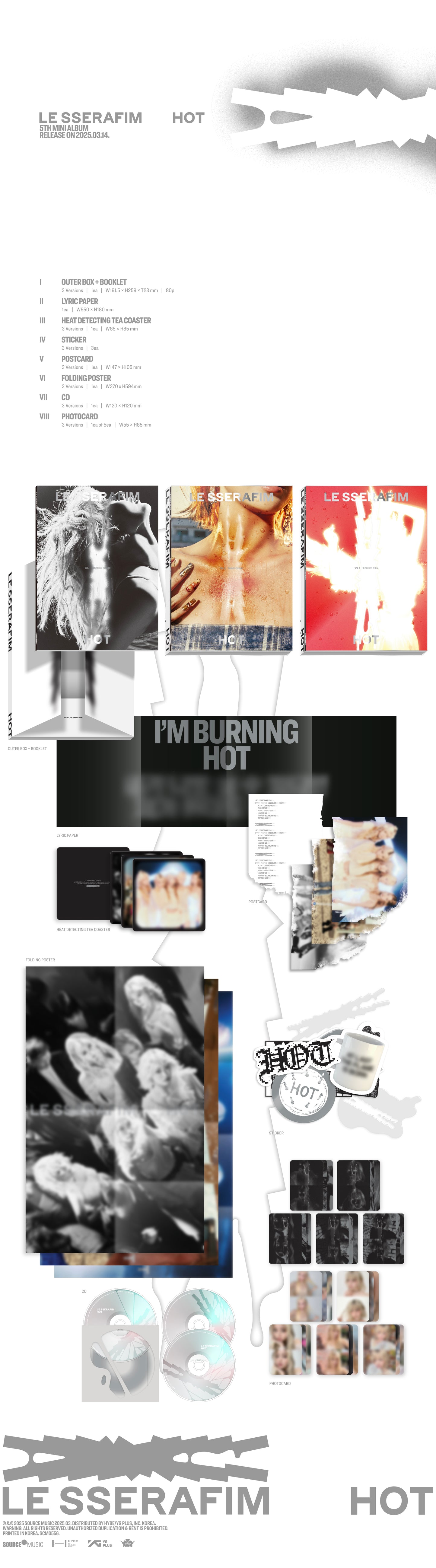 LE SSERAFIM - 5th Mini Album 'HOT' album contents and details