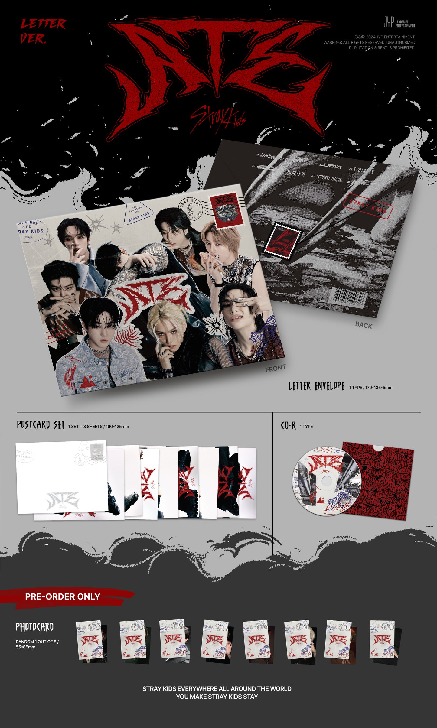 STRAY KIDS - ATE [Letter Ver. album contents and details