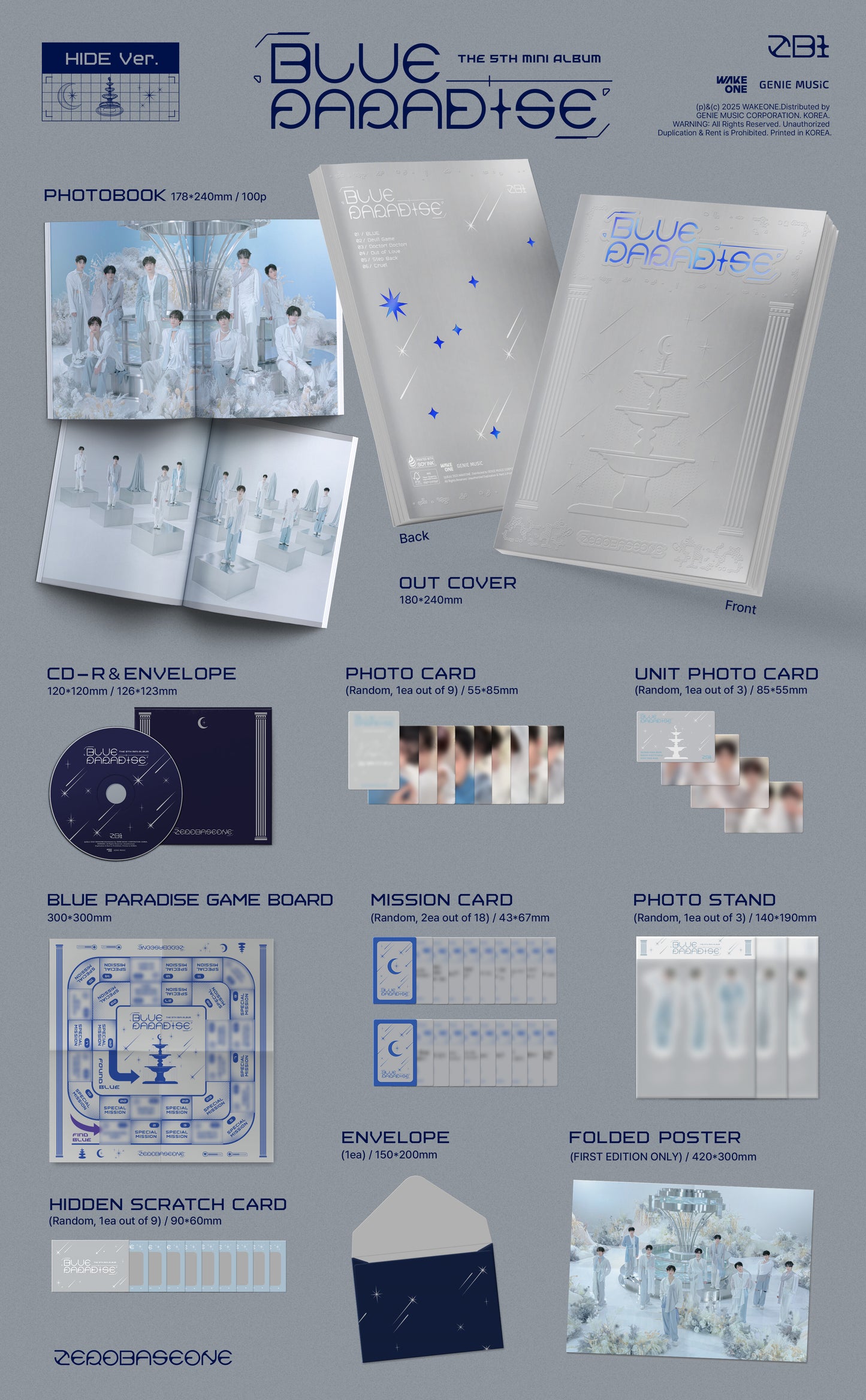 ZEROBASEONE - BLUE PARADISE album contents and details
