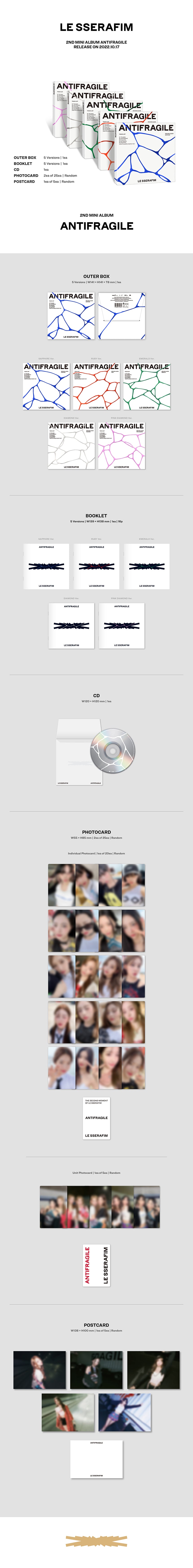 [READY STOCK] (LE SSERAFIM) - 2 [ANTIFRAGILE] (COMPACT Ver.) 2