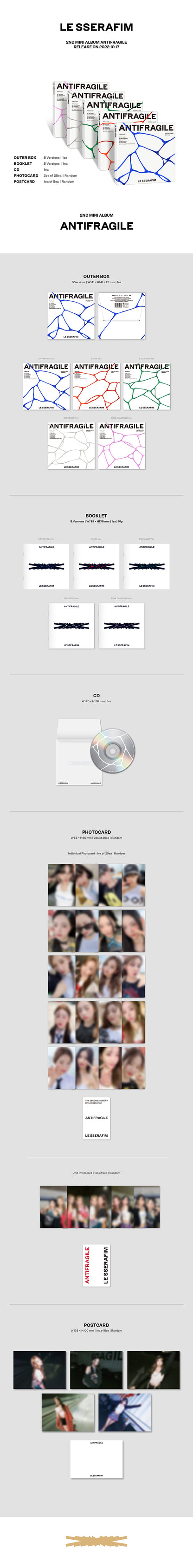 [READY STOCK] (LE SSERAFIM) - 2 [ANTIFRAGILE] (COMPACT Ver.) 2