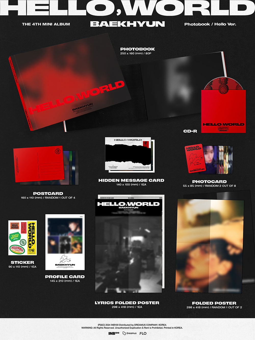 Close-up image showing details of BAEKHYUN album “HELLO,WORLD” Photobook version (Hello Version)