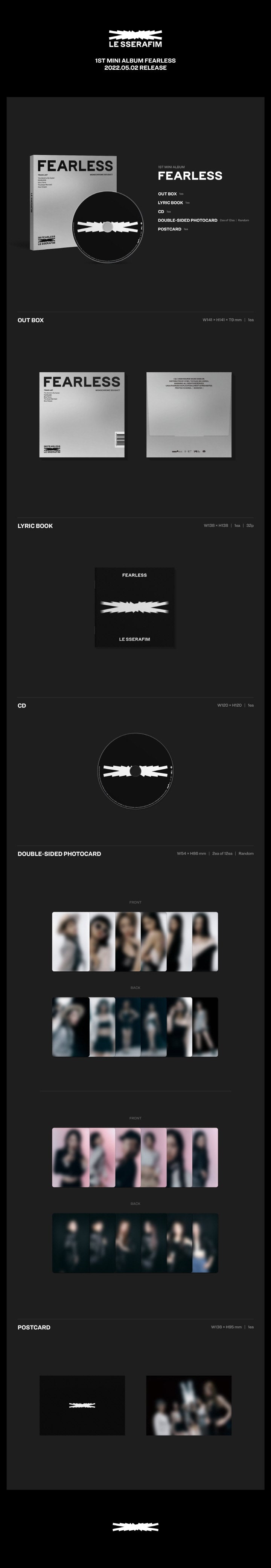 [READY STOCK] LE SSERAFIM - 1ST MINI ALBUM [FEARLESS] (Monochrome Bouquet Ver.) 2