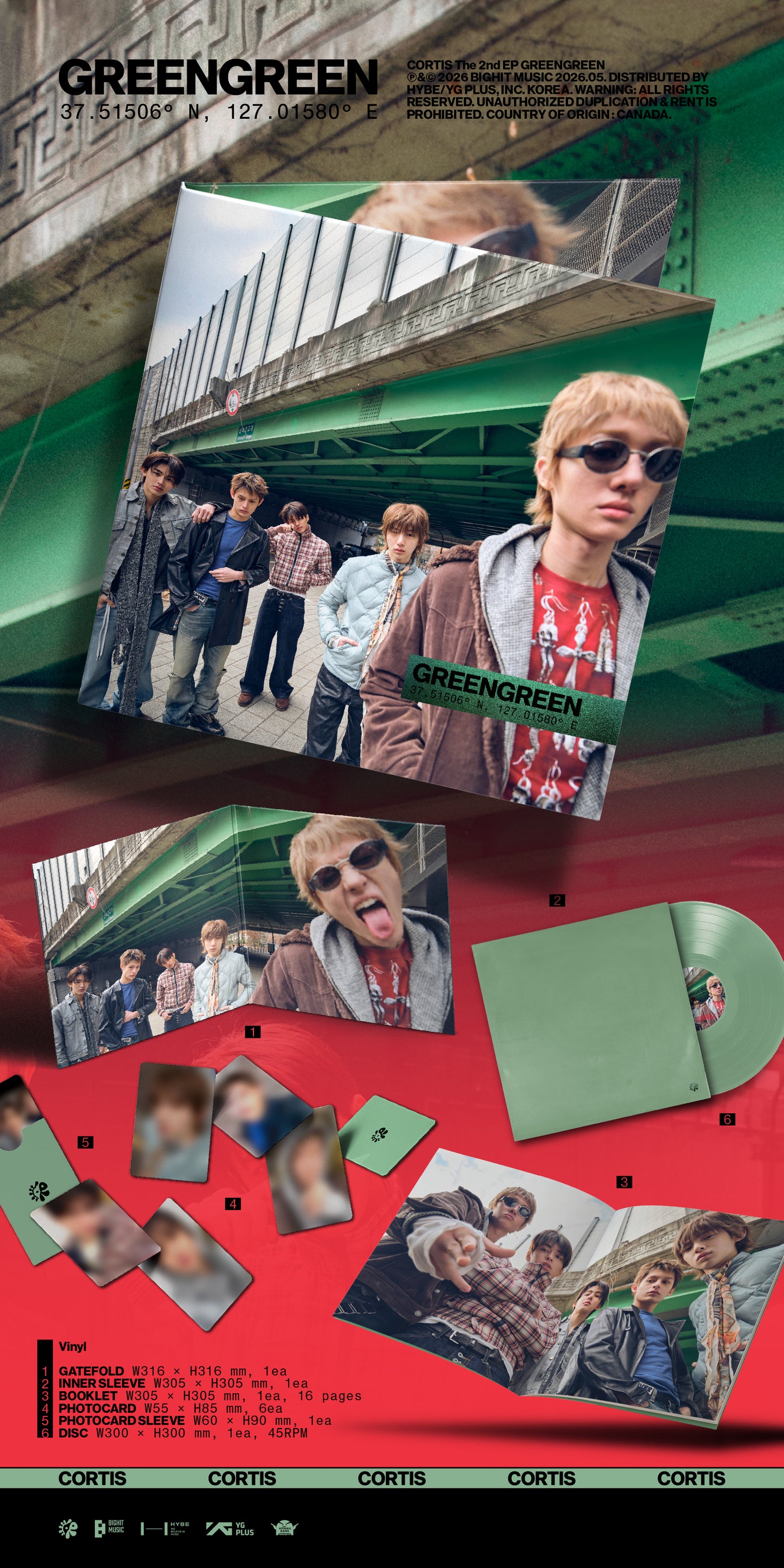 [READY STOCK] CORTIS The 2nd EP [GREENGREEN] (Vinyl) 2
