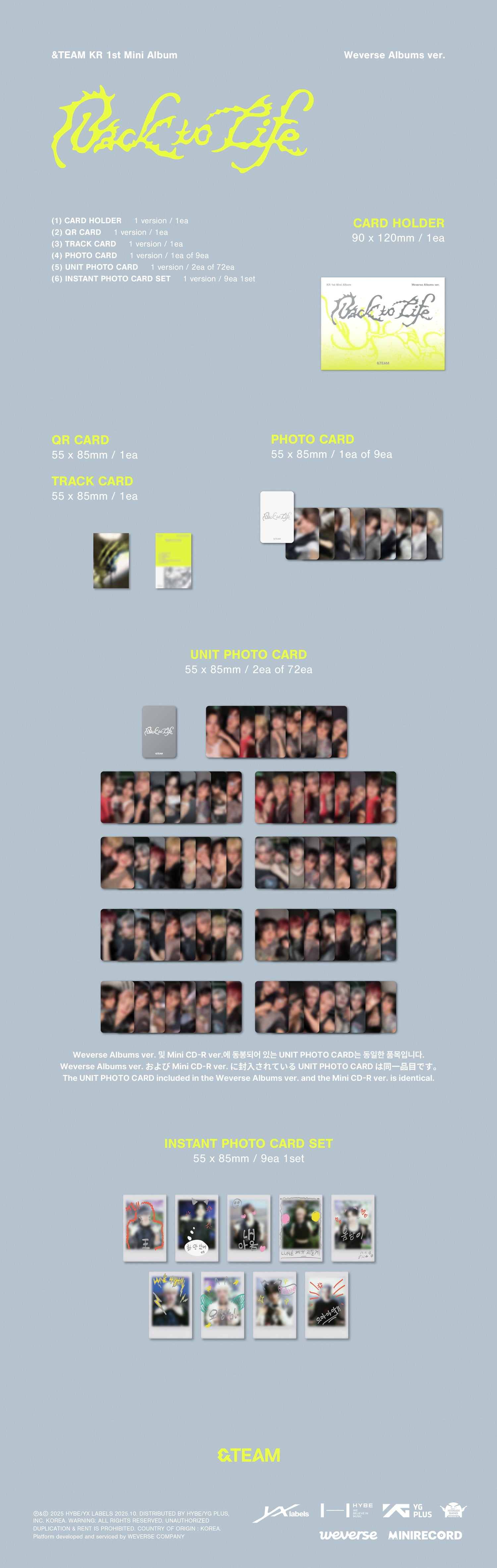 [READY STOCK] &TEAM KR 1st Mini Album 'Back to Life' Weverse Ver 2
