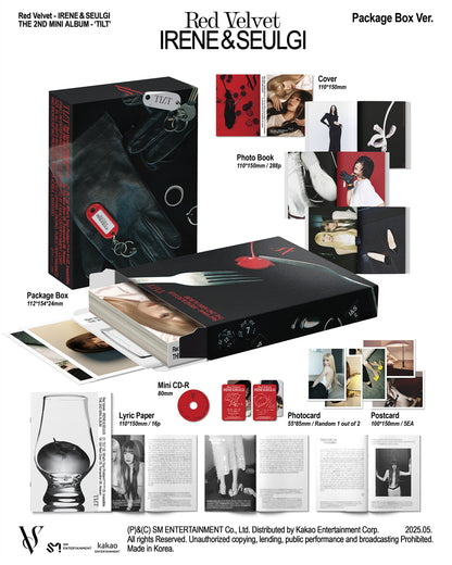 Close-up image showing details of IRENE&SEULGI album “TILT” Package Box version