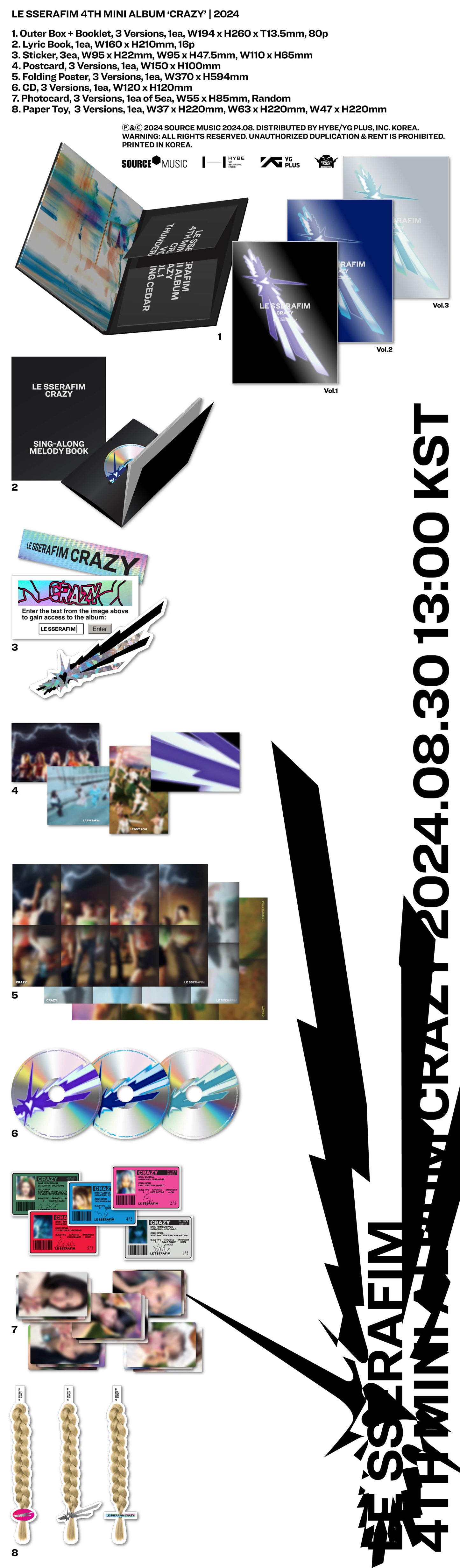 [READY STOCK] (LE SSERAFIM) 4th Mini Album 'CRAZY' 2