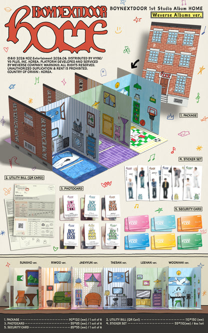 [READY STOCK] BOYNEXTDOOR 1st Studio Album [HOME] (Weverse Albums ver.) 2