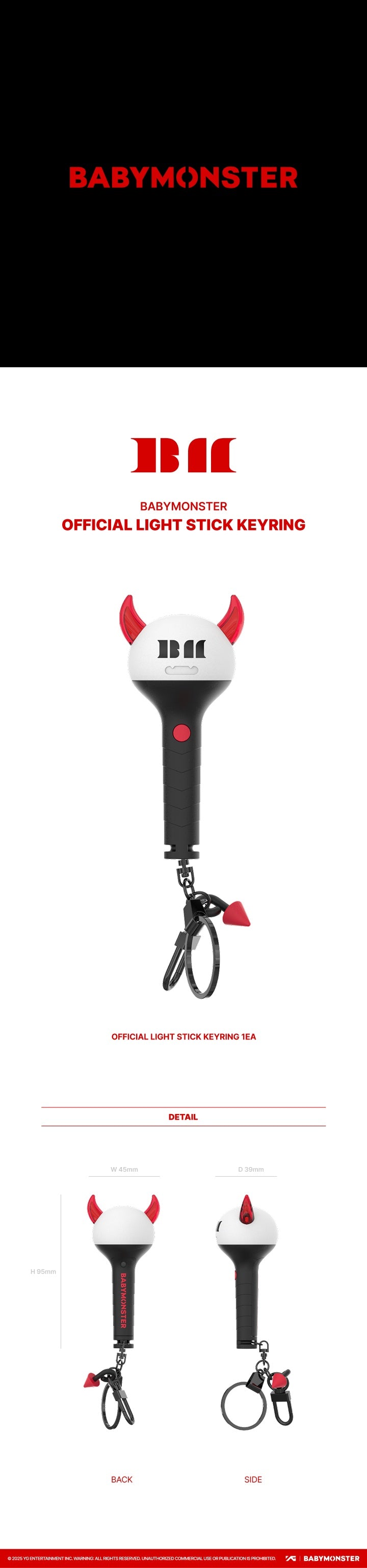 BABYMONSTER Official Light Stick Keyring