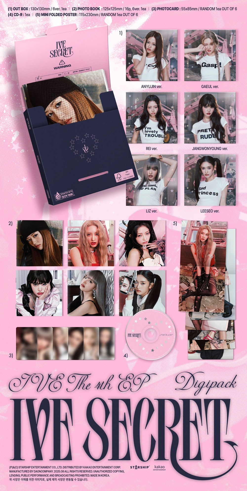 Close-up image showing details of IVE 4th EP “IVE SECRET” Digipack version