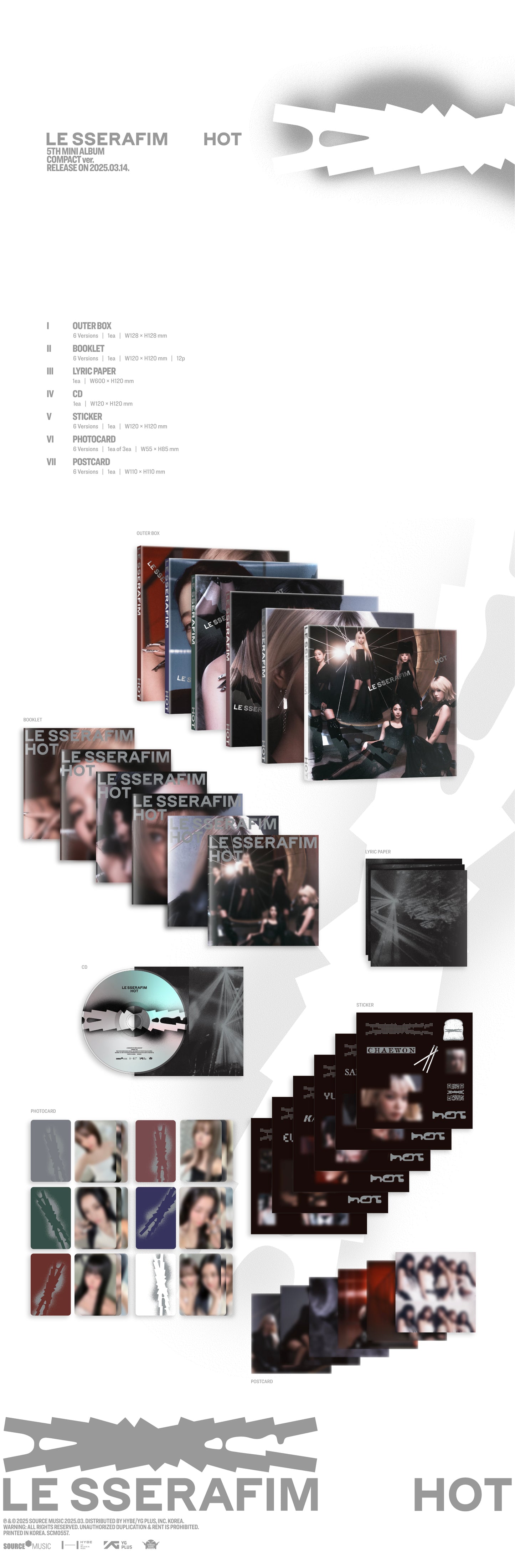 LE SSERAFIM - 5th Mini Album 'HOT' (Compact Ver.)