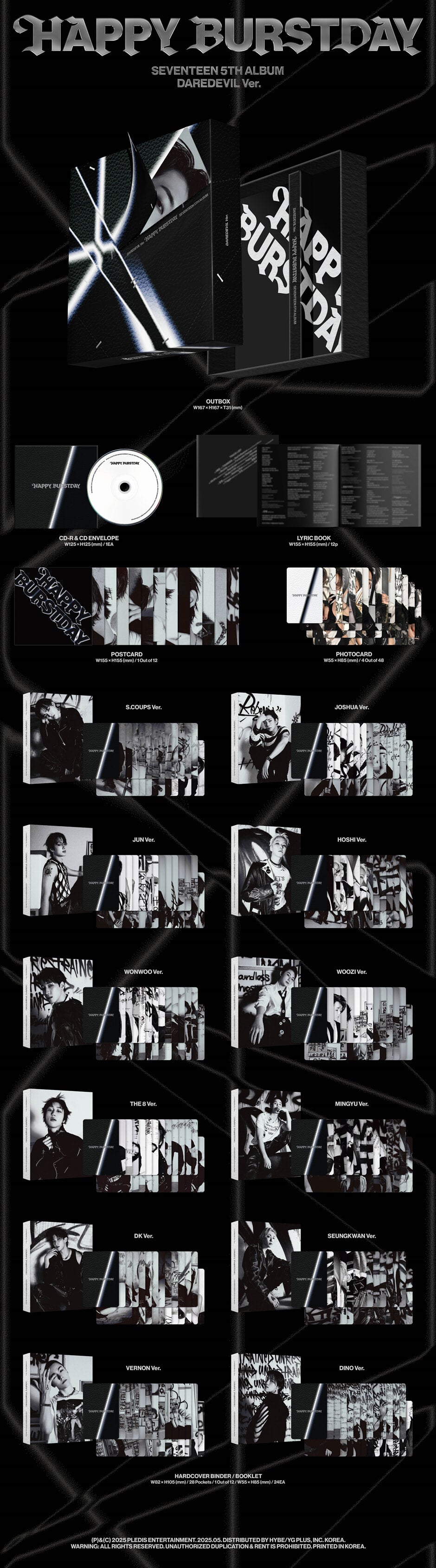 SEVENTEEN - SEVENTEEN 5th Album : HAPPY BURSTDAY [DAREDEVIL ver.]