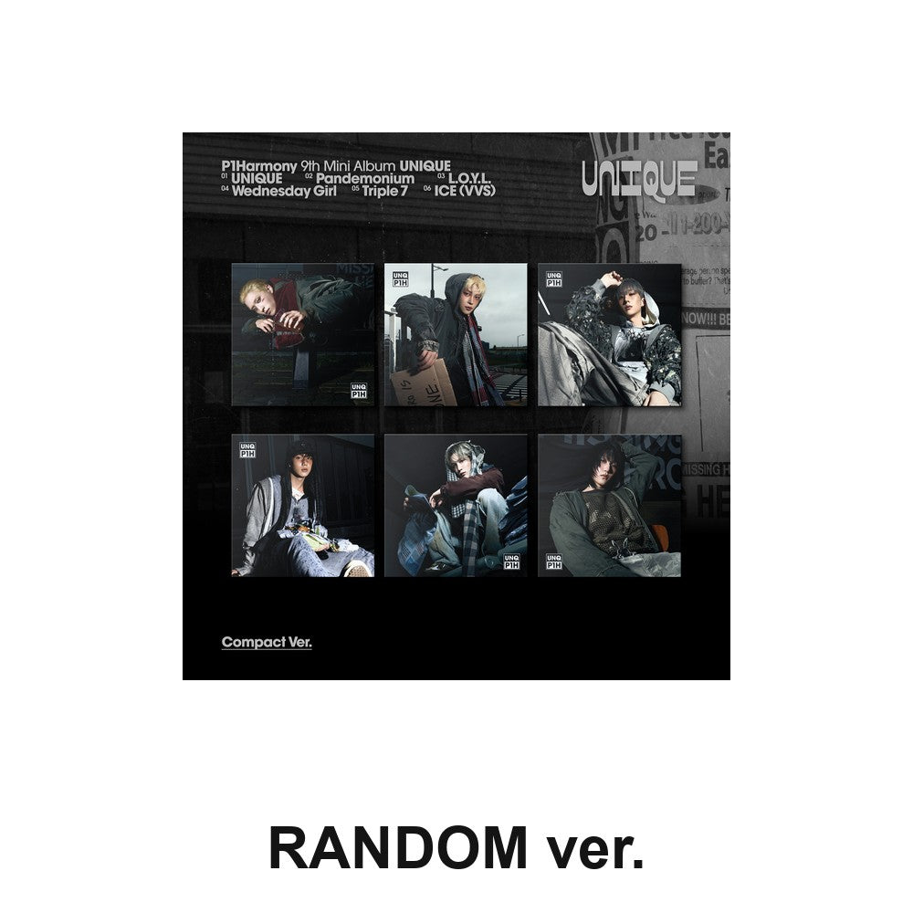 P1HARMONY - 9TH MINI ALBUM [UNIQUE] (COMPACT ver.) album — COMPACT RANDOM