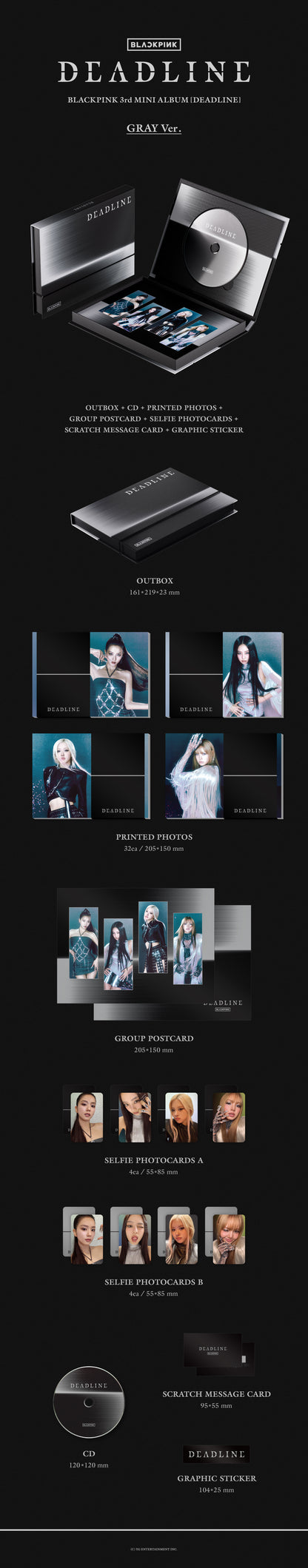 [READY STOCK] BLACKPINK 3rd MINI ALBUM [DEADLINE] GRAY Ver. 3