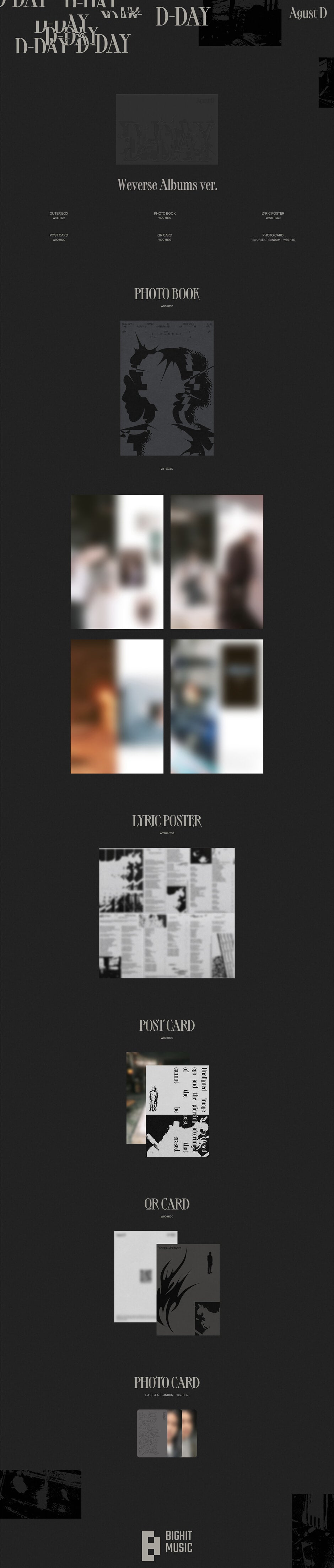Agust D - D-DAY [Weverse Albums ver.] album contents and details