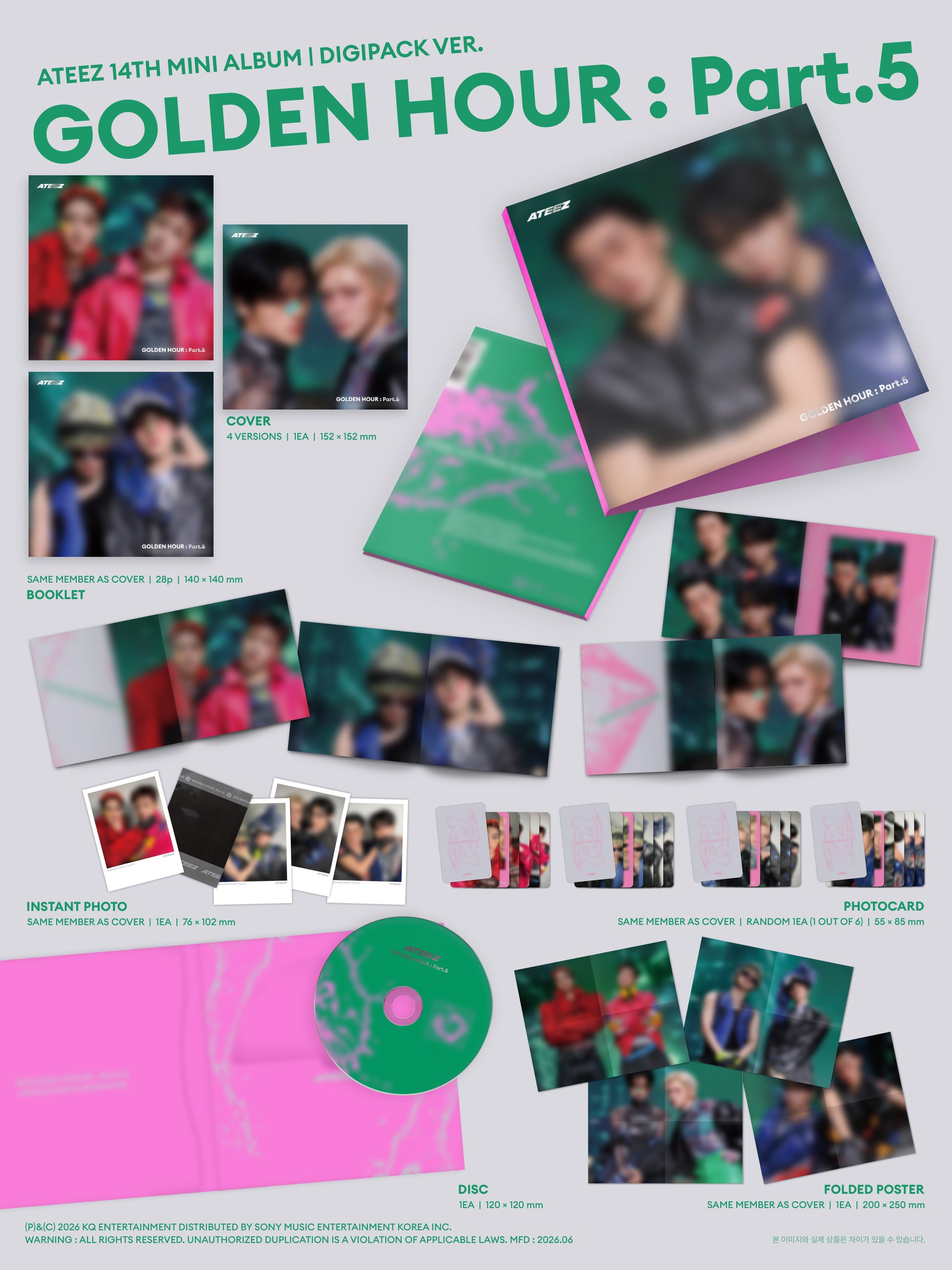 [READY STOCK] ATEEZ GOLDEN HOUR : Part.5 (DIGIPACK UNIT VER.) 2