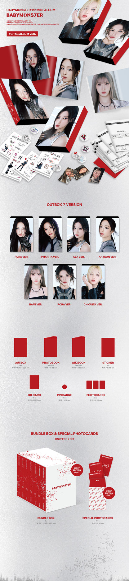 BABYMONSTER - BABYMONS7ER  [YG TAG ALBUM VER.] album contents and details