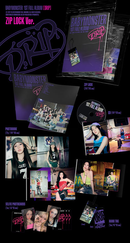 BABYMONSTER - DRIP [ZIP LOCK Ver.] album contents and details
