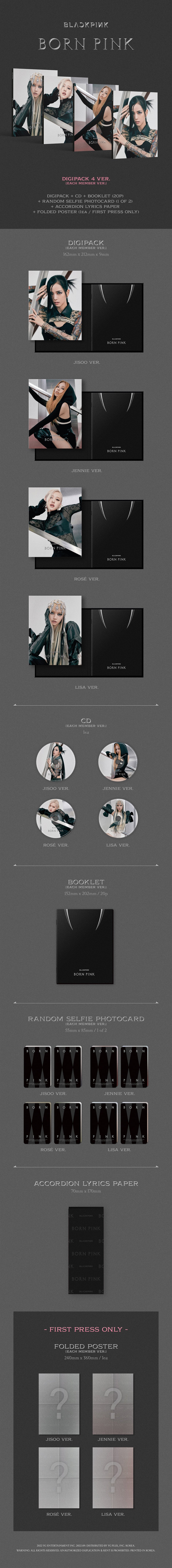 BLACKPINK - BORN PINK [DIGIPACK ver.] album contents and details