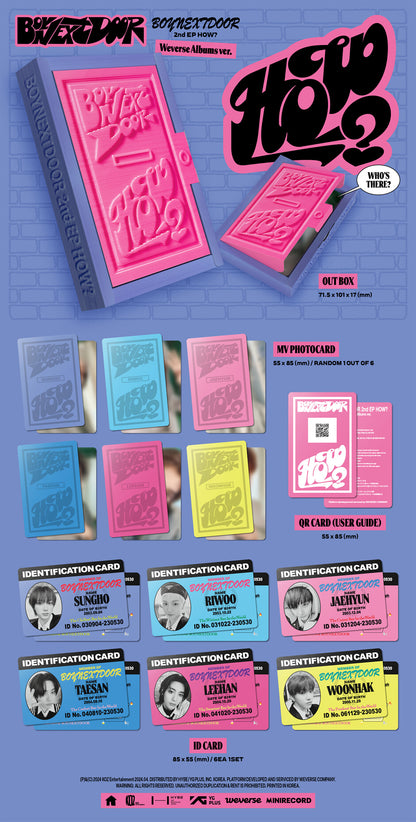 BOYNEXTDOOR - 2nd EP 'HOW?' [Weverse Albums ver.] album contents and details