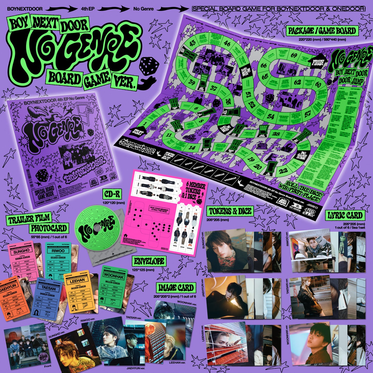 BOYNEXTDOOR - 4th EP 'No Genre' [Board Game ver.] album contents and details