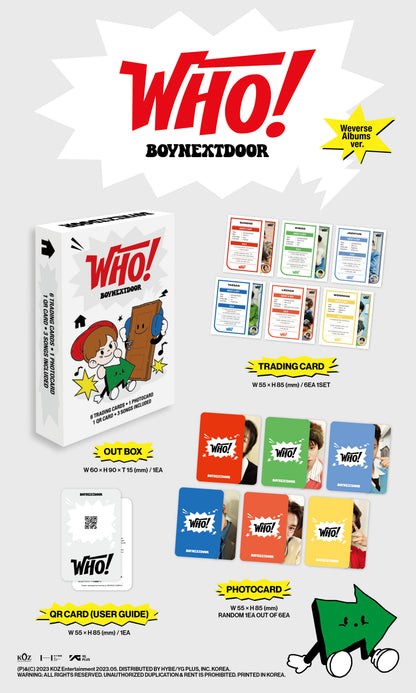 BOYNEXTDOOR - WHO! [Weverse Albums ver.] album contents and details