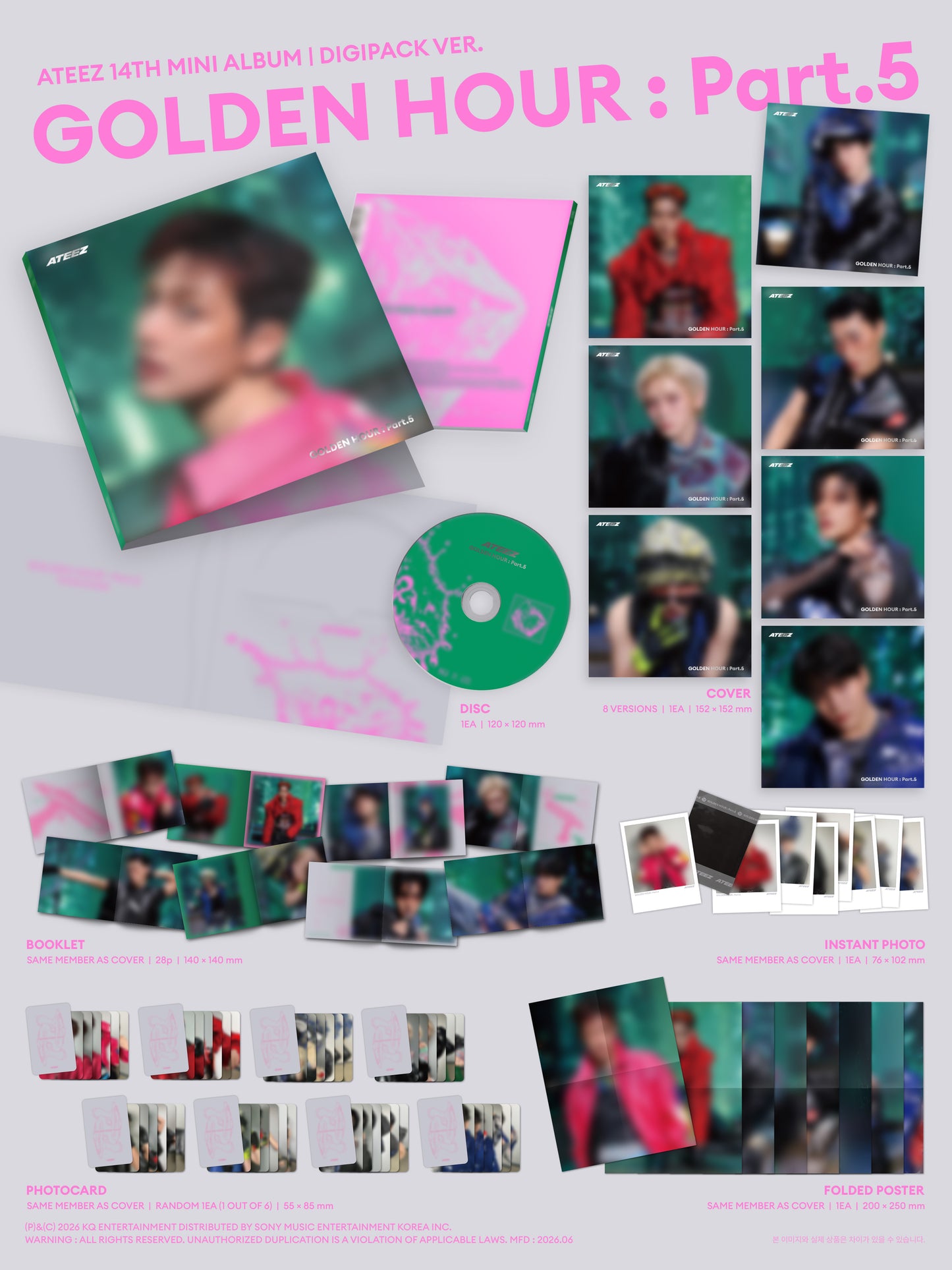 [READY STOCK] ATEEZ GOLDEN HOUR : Part.5 (DIGIPACK VER.) 2