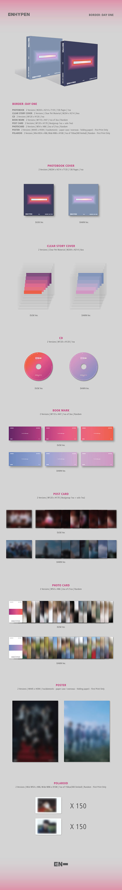 ENHYPEN - BORDER : DAY ONE album contents and details