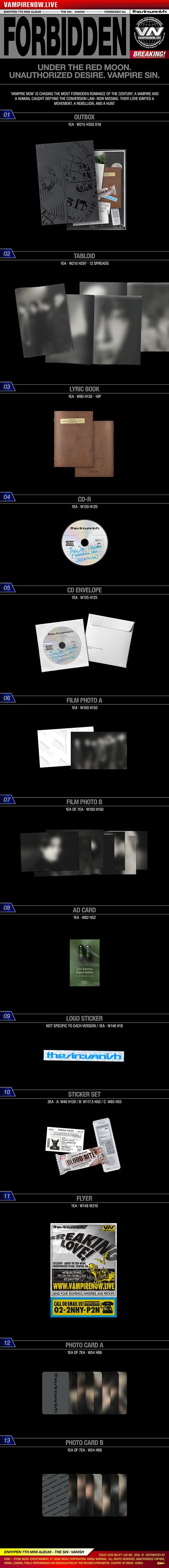 ENHYPEN - THE SIN : VANISH album contents and details