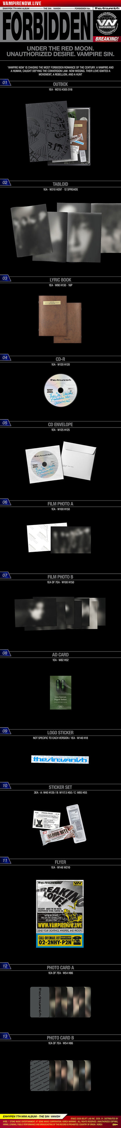 ENHYPEN - THE SIN : VANISH album contents and details