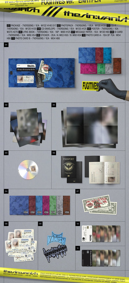 ENHYPEN - THE SIN : VANISH (FUGITIVES Ver.) album contents and details