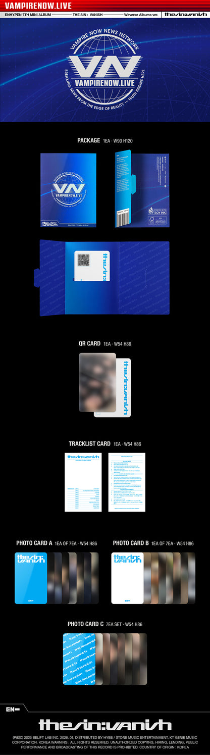 ENHYPEN) - THE SIN : VANISH (Weverse Albums ver.) album contents and details