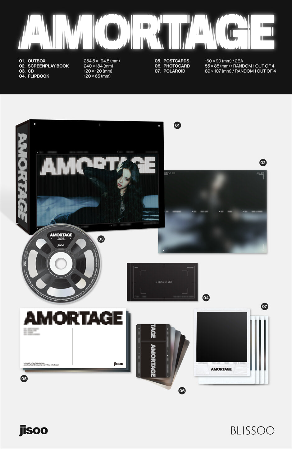 JISOO - AMORTAGE [DELUXE EDITION] album contents and details