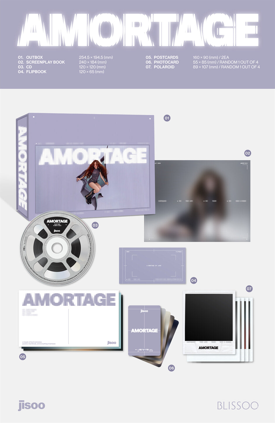 JISOO - AMORTAGE [DELUXE EDITION] album contents and details