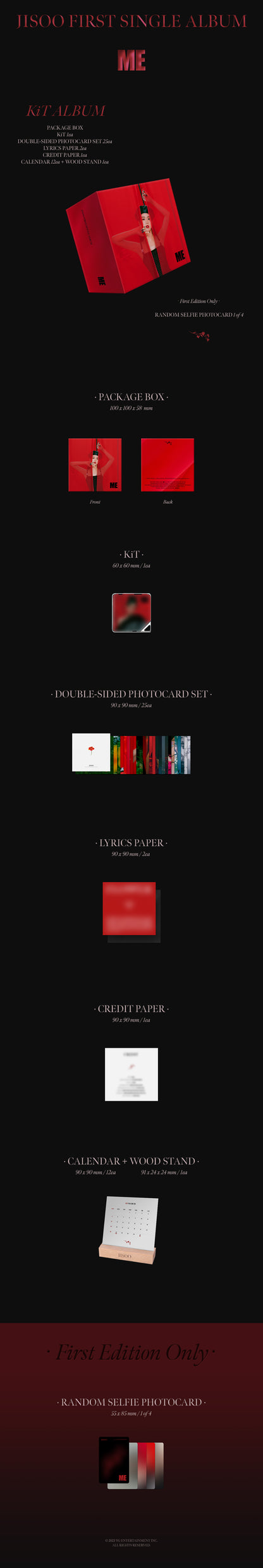 JISOO - ME [KiT ALBUM] album contents and details