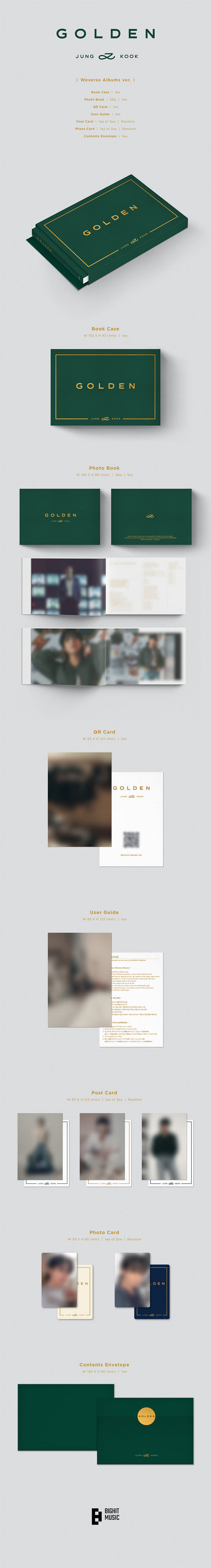 Jung Kook - GOLDEN [Weverse Albums ver.] album contents and details