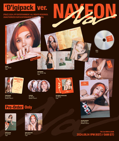 NAYEON (TWICE) - NA [DIGIPACK ver.] album contents and details
