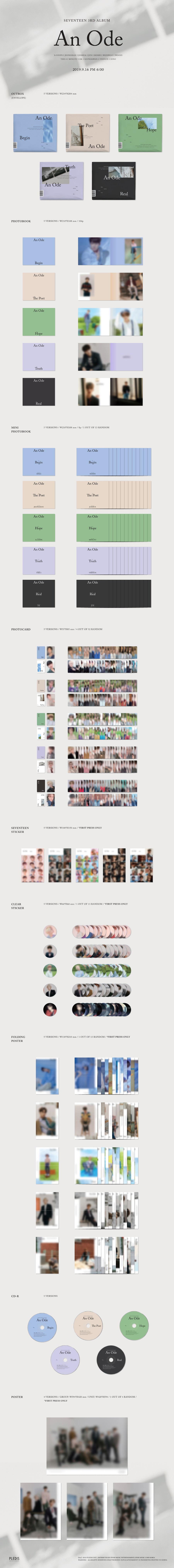 SEVENTEEN - An Ode album contents and details