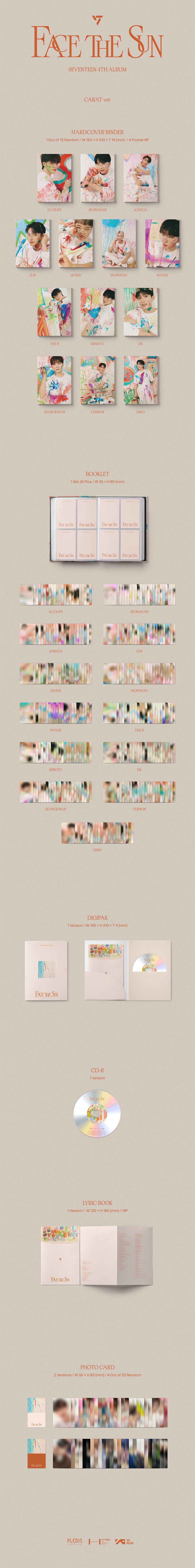 SEVENTEEN - Face the Sun [CARAT ver.] album contents and details