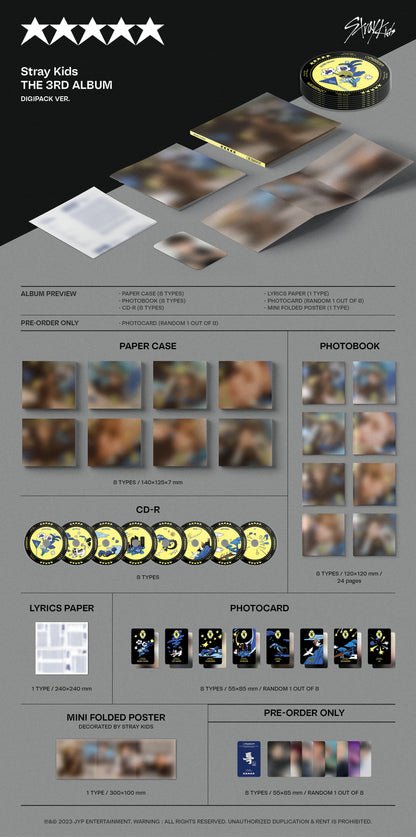 STRAY KIDS - (5-STAR) [DIGIPACK VER.] album contents and details