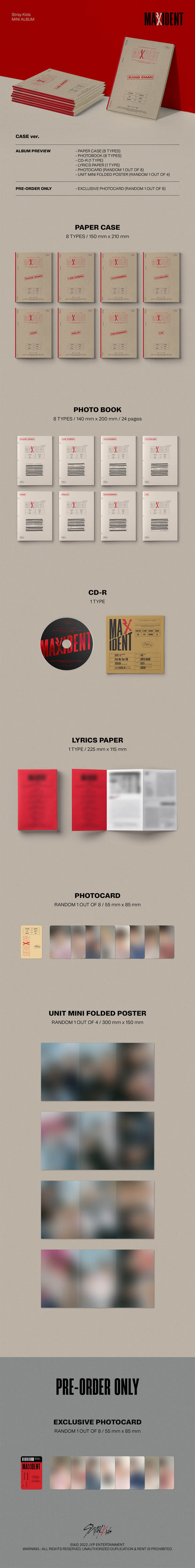 STRAY KIDS - MAXIDENT [CASE ver.] album contents and details