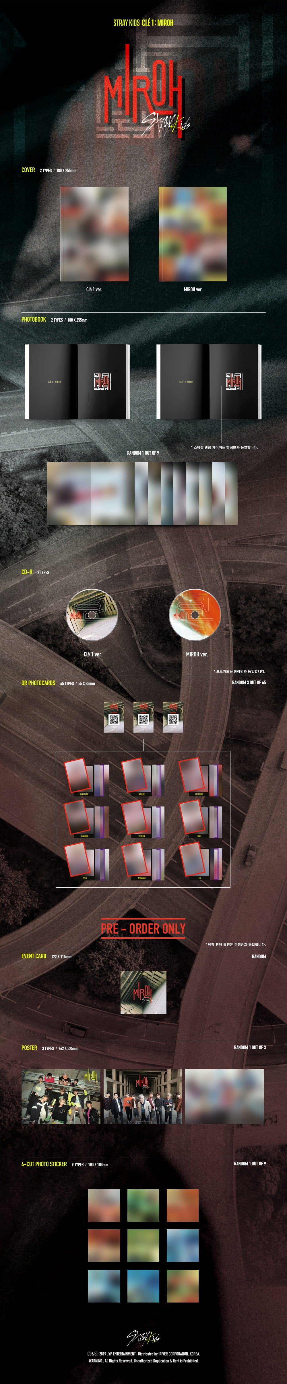 STRAY KIDS - Mini Album: Cle 1: MIROH album contents and details