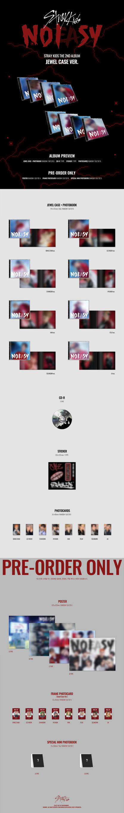 STRAY KIDS - NOEASY [Jewel Case ver.] album contents and details
