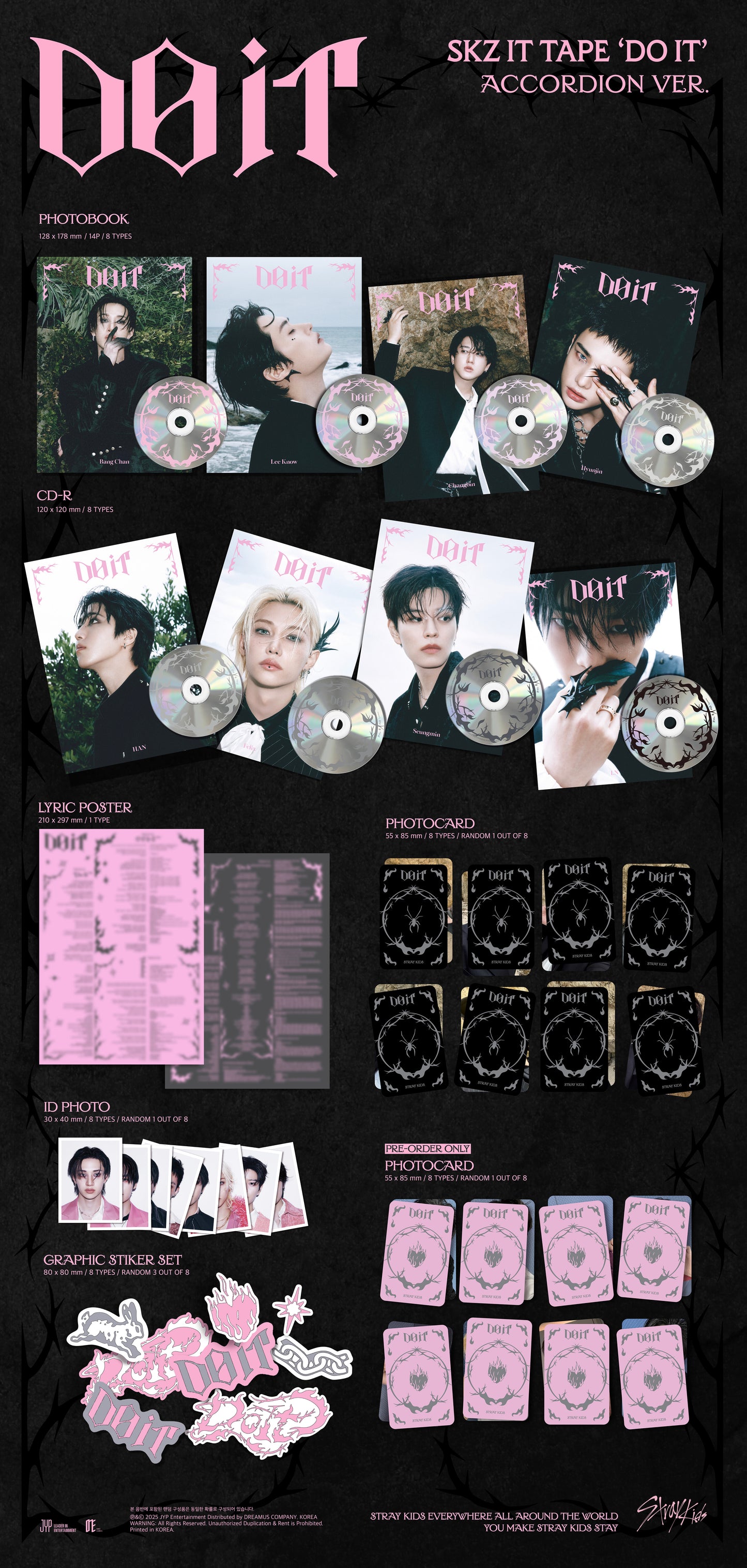 STRAY KIDS - SKZ IT TAPE ‘DO IT’ [ACCORDION VER.][8 SET] album contents and details