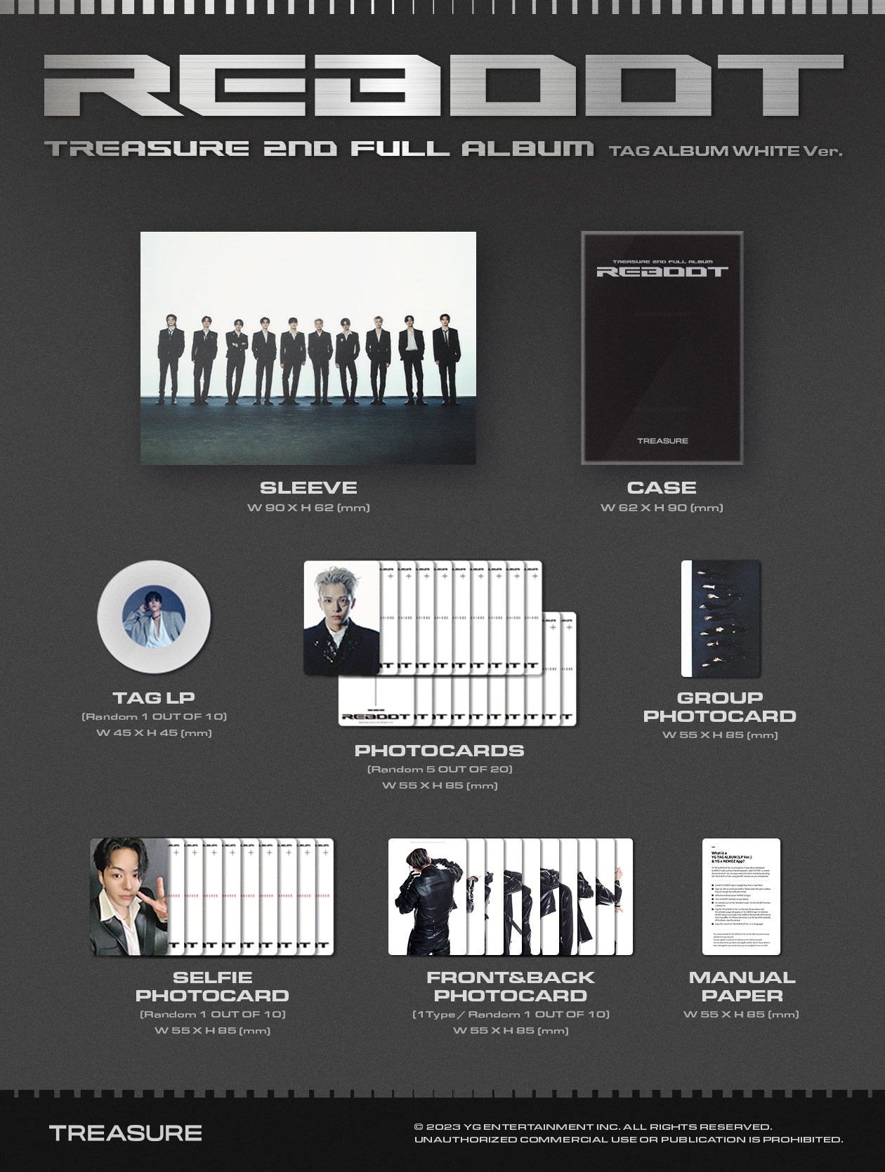 TREASURE 2ND FULL ALBUM [REBOOT][TAG ALBUM VER.] album contents and details