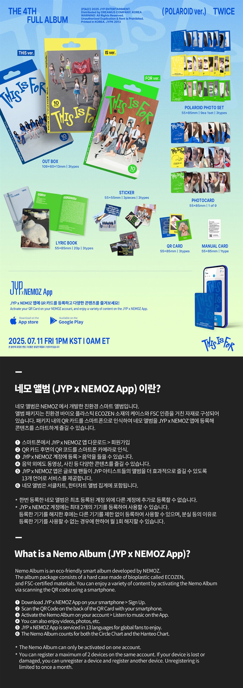 TWICE - THIS IS FOR [POLAROID ver.] album contents and details